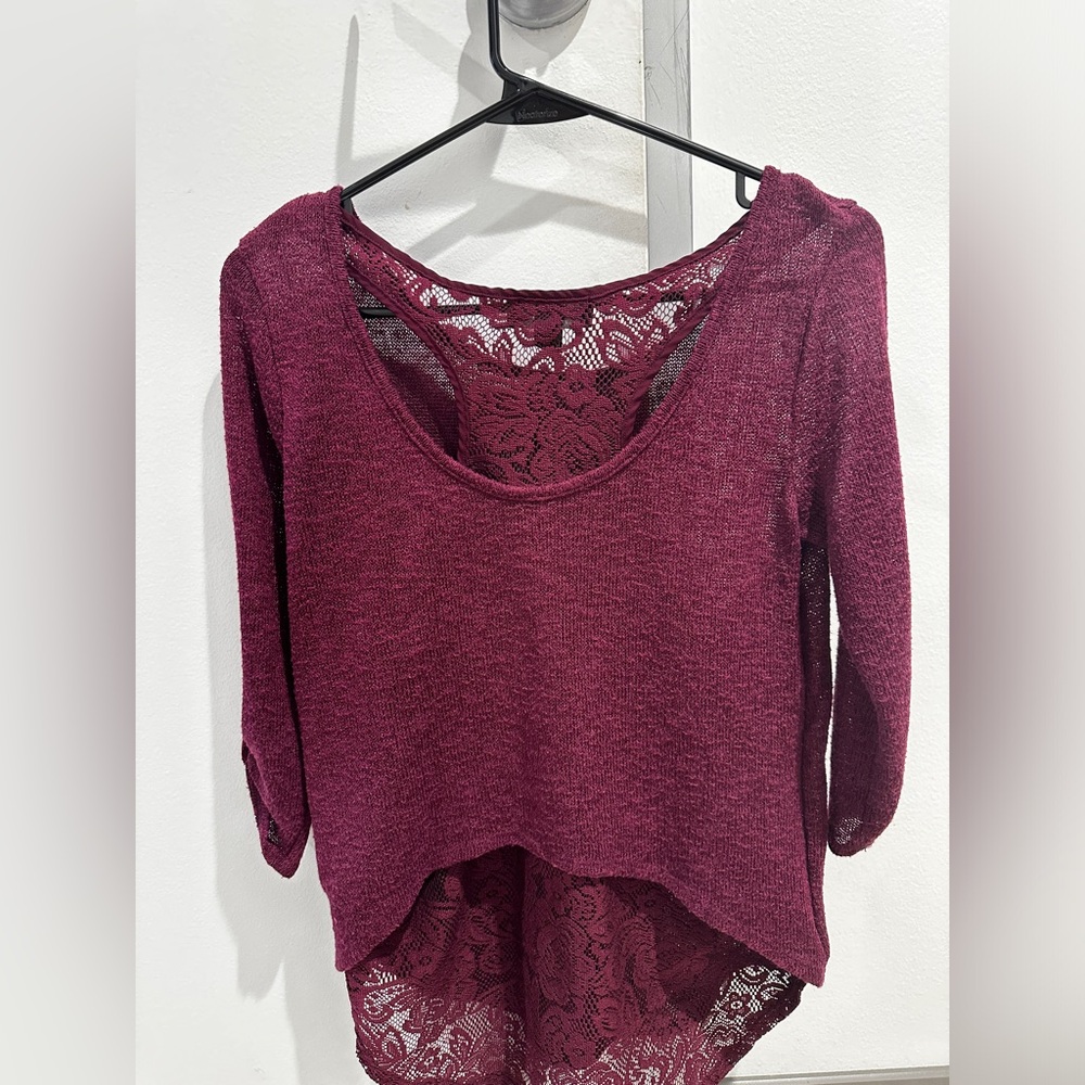 Express Knit Laced Blouse Pullover